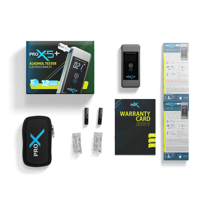 Obsah balení Alkohol tester PRO-X 5+