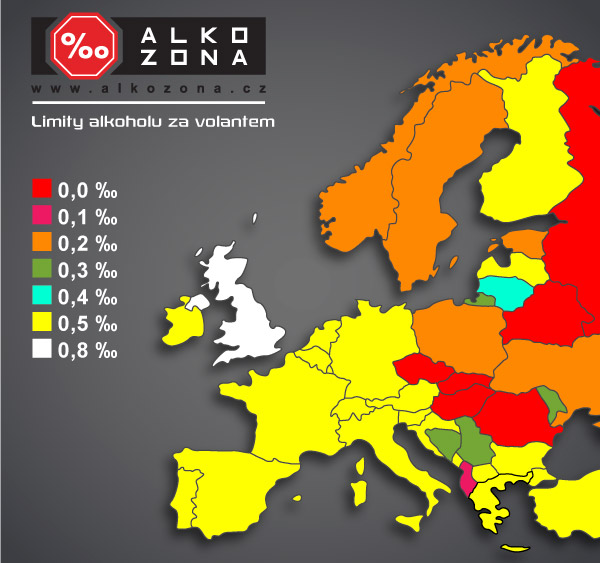 Limity alkoholu za volantem - Europa